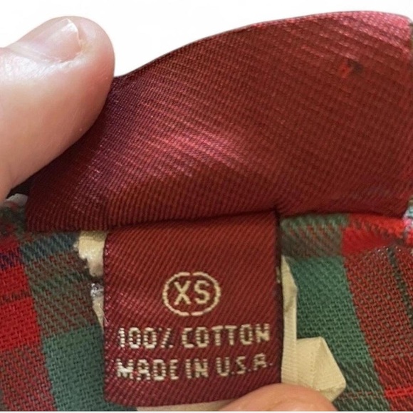 Vintage 90s American Eagle Flannel Nightgown XS Blue Red Plaid Cottagecore - Picture 6 of 6